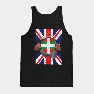 Bilbao Flag Great Britain Flag Ripped - Gift for Basque From Bilbao Tank Top